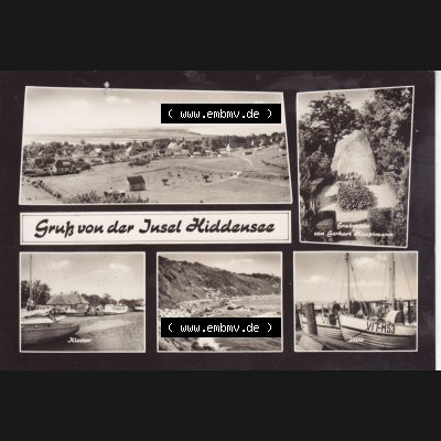 Ansichtskarte DDR Bezirk Rostock, Kreis Rügen, Insel Hiddensee, DDR, Gruß von der Insel Hiddensee. s/w - schwarzweiß Ansichtskarte bzw. Postkarte... Sammlung