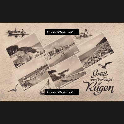 Ansichtskarte DDR Bezirk Rostock, Kreis Rügen, Insel Rügen allgemein, Gruß von der Insel Rügen, Sellin, Binz, Göhren, Baabe, Stubbenkammer.... Sammlung