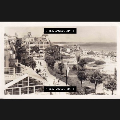 Ansichtskarte DDR Bezirk Rostock, Kreis Rügen, Ostseebad Sellin: DDR 1954, Ostseebad Sellin am Strand (Rügen) Sammlung