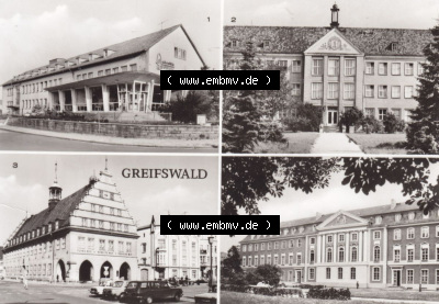 Ansichtskarte bzw. Postkarte in schwarzweiß - s/w aus DDR-Zeiten, Bezirk Rostock, Kreis Greifswald, unsortierte DDR-Sammlung Sammlung