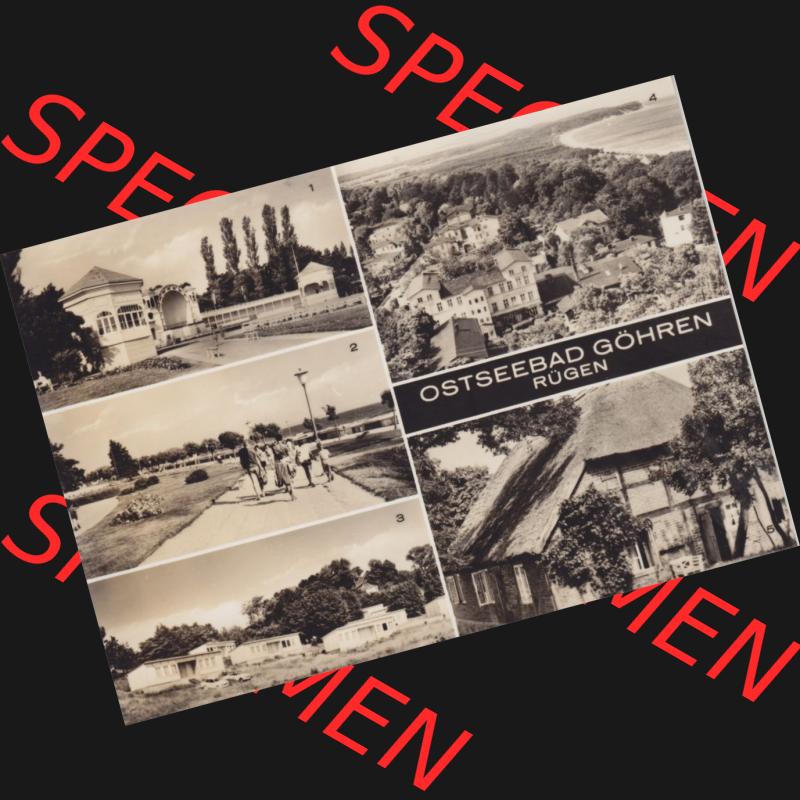 Ansichtskarte DDR Bezirk Rostock, Kreis Rügen, Ostseebad Göhren: DDR, Ostseebad Göhren, Rügen Musikpavillon, FDGB-Urlauberdorf, Altes Haus.... Sammlung