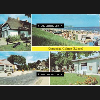 Ansichtskarte DDR Bezirk Rostock, Kreis Rügen, Ostseebad Göhren: DDR, Ostseebad Göhren, Mönchguter Heimatmuseum, Strand. Ansichtskarte bzw.... Sammlung