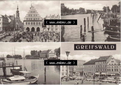 Ansichtskarte bzw. Postkarte in schwarzweiß - s/w aus DDR-Zeiten, Bezirk Rostock, Kreis Greifswald, unsortierte DDR-Sammlung Sammlung