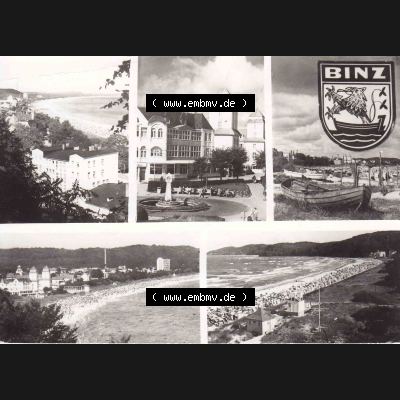Alte Ansichtskarte DDR Bezirk Rostock, Kreis Rügen, Ostseebad Binz, DDR, Ostseebad Binz-Rügen. Ansichtskarte bzw. Postkarte in s/w - schwarzweiß... Sammlung