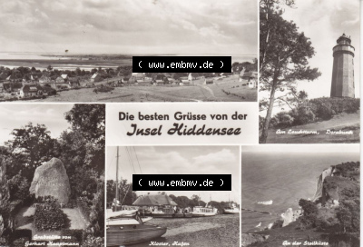 s/w - schwarzweiß Ansichtskarte bzw. Postkarte aus DDR-Zeiten, Insel Hiddensee im Norden der DDR Sammlung