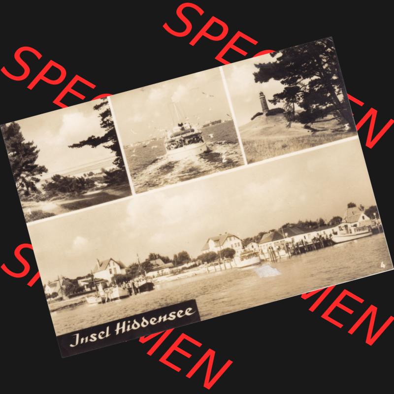 Ansichtskarte DDR Bezirk Rostock, Kreis Rügen, Insel Hiddensee, DDR, Insel Hiddensee, Blick vom Dornbusch, Fahrt nach Hiddensee, Leuchtturm, Hafen Vitte.... Sammlung