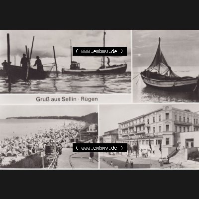 Ansichtskarte DDR Bezirk Rostock, Kreis Rügen, Ostseebad Sellin: Gruß aus Sellin-Rügen. Ansichtskarte bzw. Postkarte aus DDR-Zeiten der Deutschen Demokratischen... Sammlung