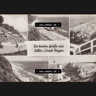 Ansichtskarte DDR Bezirk Rostock, Kreis Rügen, Ostseebad Sellin: Die besten Grüße aus Sellin Insel Rügen. Ansichtskarte bzw. Postkarte aus DDR-Zeiten... Sammlung