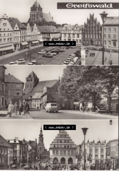 Ansichtskarte bzw. Postkarte in schwarzweiß - s/w aus DDR-Zeiten, Bezirk Rostock, Kreis Greifswald, unsortierte DDR-Sammlung Sammlung