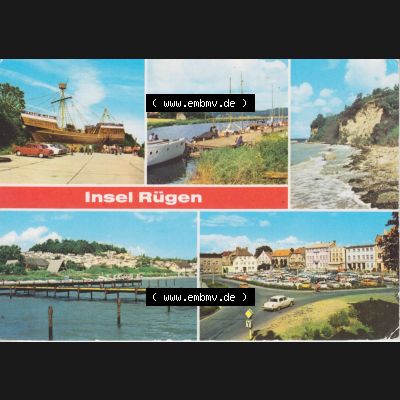 Ansichtskarte DDR Bezirk Rostock, Kreis Rügen, Insel Rügen allgemein, 1978, Saßnitz, Sellin, Steilufer bei alt Reddevitz, Putbus und Bergen.... Sammlung