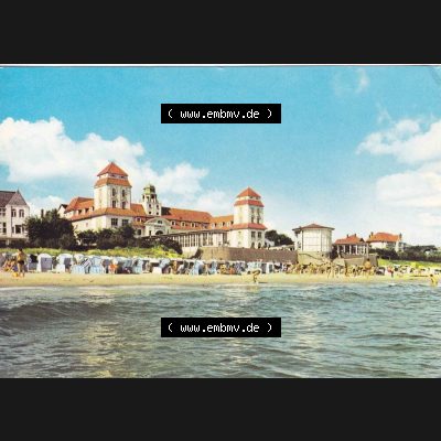 Ansichtskarte DDR Bezirk Rostock, Kreis Rügen, Ostseebad Binz, in Farbe - Color DDR, Ostseebad Binz auf Rügen, Kurhaus. Ansichtskarte bzw. Postkarte... Sammlung