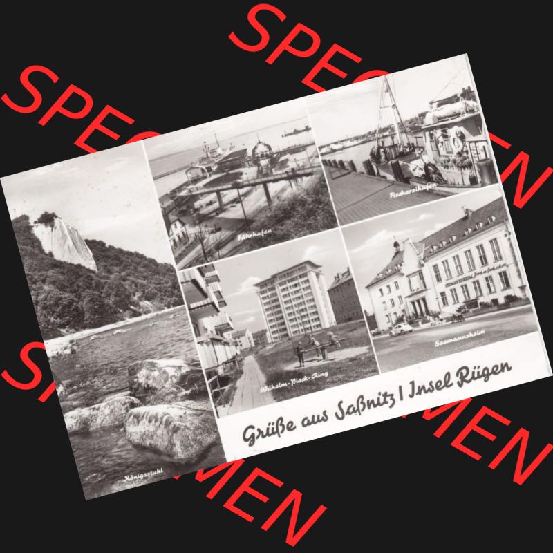 Ansichtskarte DDR Bezirk Rostock, Kreis Rügen, Stadt Sassnitz Königsstuhl, Fährhafen, Fischereihafen, Seemannsheim. Ansichtskarte bzw. Postkarte... Sammlung