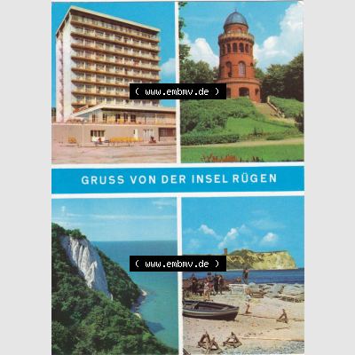 Ansichtskarte DDR Bezirk Rostock, Kreis Rügen, mit Insel Rügen allgemeiner Ansichtskarte: Rügen-Hotel, Bergen, Kap Arkona. Ansichtskarte bzw.... Sammlung