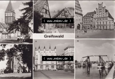 Ansichtskarte bzw. Postkarte in schwarzweiß - s/w aus DDR-Zeiten, Bezirk Rostock, Kreis Greifswald, unsortierte DDR-Sammlung Sammlung