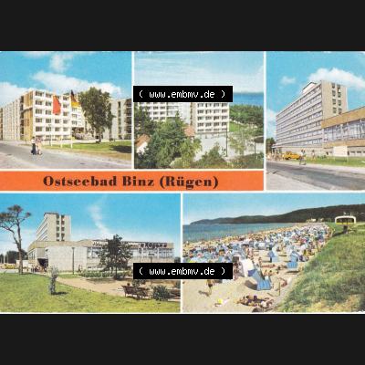Ansichtskarte DDR Bezirk Rostock, Kreis Rügen, Ostseebad Binz, in Farbe - Color DDR, Ostseebad Binz FDGB-Erholungsheime Rugard, Stubbenkammer, Arkona. Ansichtskarte... Sammlung
