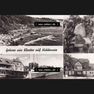 Ansichtskarte DDR Bezirk Rostock, Kreis Rügen, Insel Hiddensee, DDR, Hiddensee, Grabstätte Herhart Hauptmann, Wieseneck. s/w - schwarzweiß... Sammlung