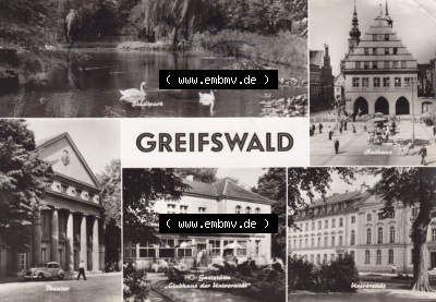 Ansichtskarte bzw. Postkarte in schwarzweiß - s/w aus DDR-Zeiten, Bezirk Rostock, Kreis Greifswald, unsortierte DDR-Sammlung Sammlung