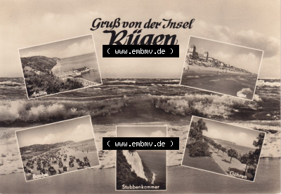Ansichtskarte bzw. Postkarte aus DDR-Zeiten, Bezirk Rostock, Kreis Rügen, Grüße der Insel Rügen der DDR Sammlung