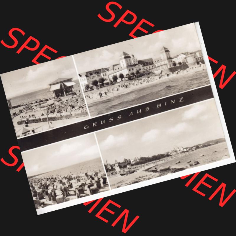 Alte Ansichtskarte DDR Bezirk Rostock, Kreis Rügen, Ostseebad Binz, 1973, Gruss aus Binz der DDR auf Rügen. Ansichtskarte bzw. Postkarte in s/w - schwarzweiß... Sammlung