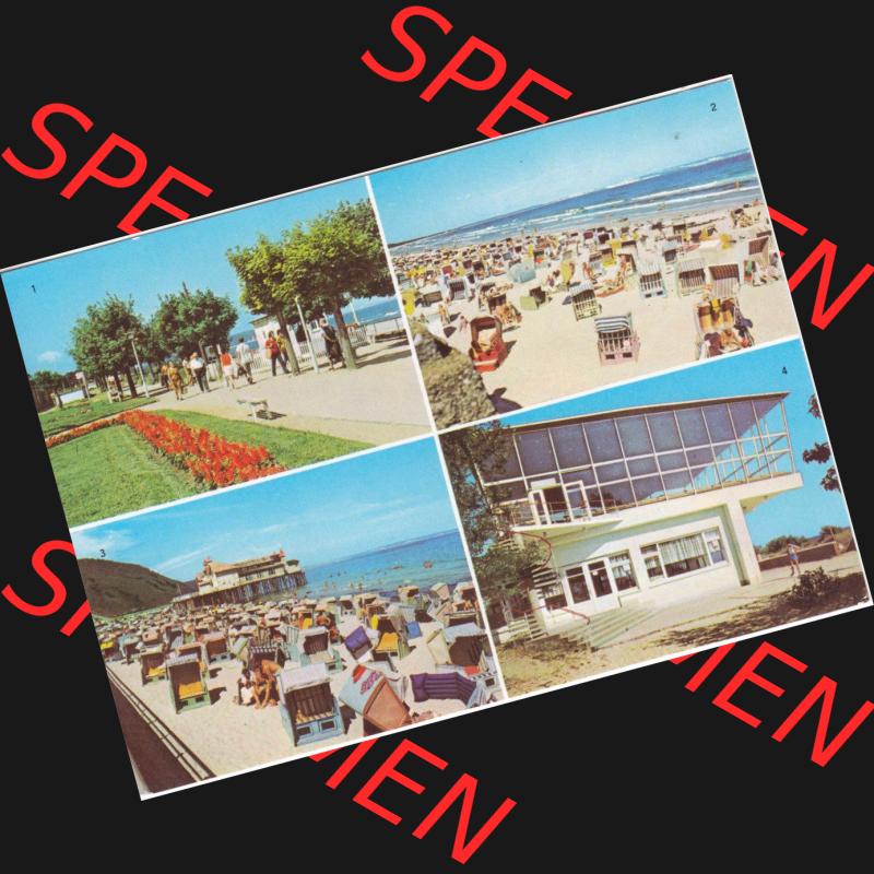 Ansichtskarte DDR Bezirk Rostock, Kreis Rügen, mit Insel Rügen allgemeiner Ansichtskarte: Rügen, Göhren, Binz, Sellin und Baabe. Ansichtskarte... Sammlung