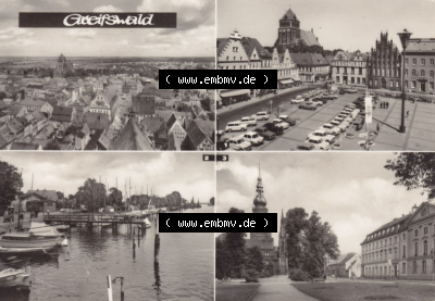 Ansichtskarte bzw. Postkarte in schwarzweiß - s/w aus DDR-Zeiten, Bezirk Rostock, Kreis Greifswald, unsortierte DDR-Sammlung Sammlung