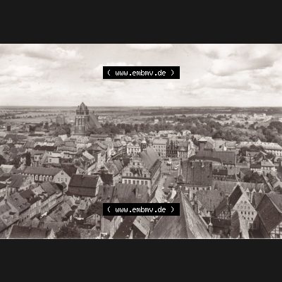 Ansichtskarte DDR Bezirk Rostock, Kreis Greifswald unsortiert Stadtansicht aus der Luft, gelaufen. Ansichtskarte bzw. Postkarte in schwarzweiß - s/w aus DDR-Zeiten der... Sammlung