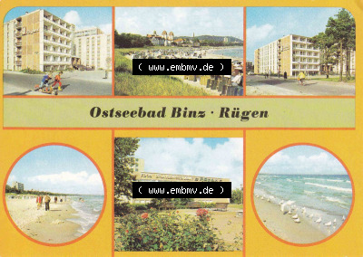 Ansichtskarte bzw. Postkarte in Farbe / Color aus DDR-Zeiten, Bezirk Rostock, Kreis Rügen Ostseebad Binz, unsortierte DDR-Sammlung Sammlung
