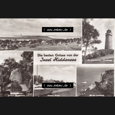 Ansichtskarte DDR Bezirk Rostock, Kreis Rügen, Insel Hiddensee, DDR, Die besten Grüsse von der INsel Hiddensee. s/w - schwarzweiß Ansichtskarte bzw.... Sammlung
