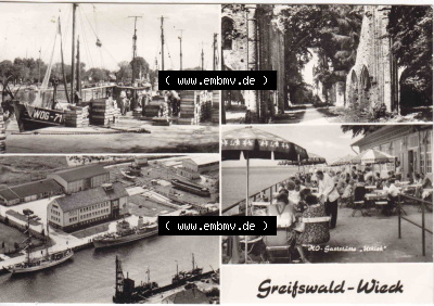 Ansichtskarte bzw. Postkarte in schwarzweiß - s/w aus DDR-Zeiten, Bezirk Rostock, Kreis Greifswald, unsortierte DDR-Sammlung Sammlung