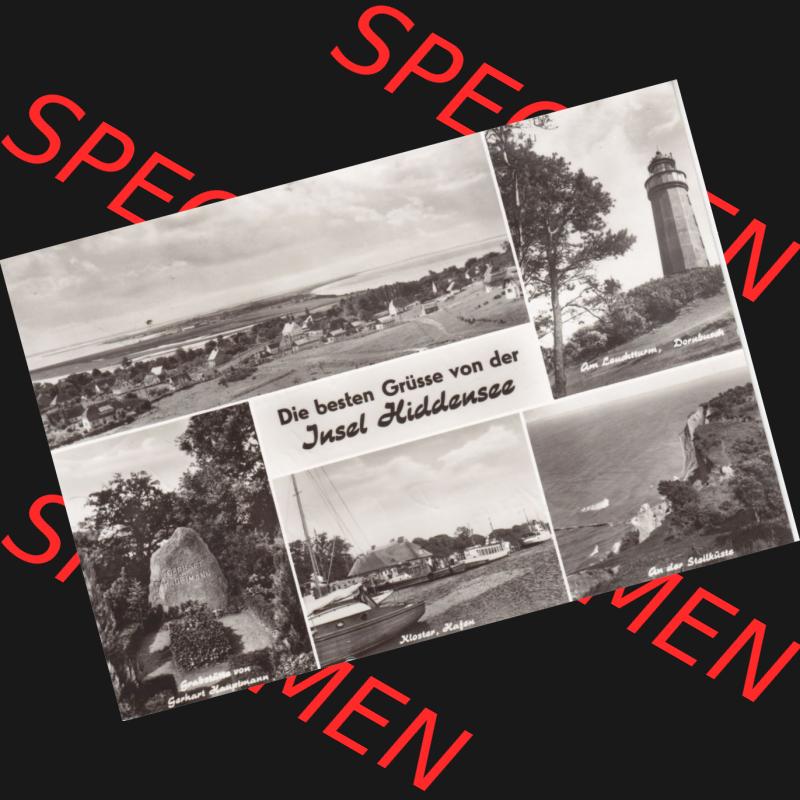 Ansichtskarte DDR Bezirk Rostock, Kreis Rügen, Insel Hiddensee, DDR, Die besten Grüsse von der INsel Hiddensee. s/w - schwarzweiß Ansichtskarte bzw.... Sammlung