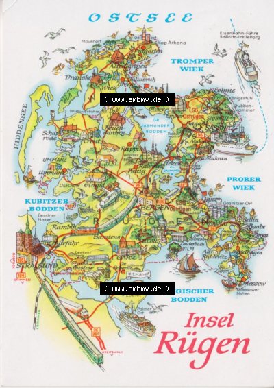 Ansichtskarte bzw. Postkarte aus DDR-Zeiten, Bezirk Rostock, Kreis Rügen, Grüße der Insel Rügen der DDR Sammlung
