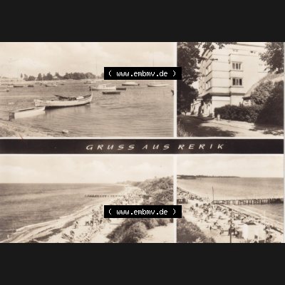 Ansichtskarte DDR Bezirk Rostock, Kreis Bad Doberan, Ostseebad, Stadt Rerik in s/w / schwarzweiß Walter Werner KG-Verlag Markkleeberg Leipzig. Ansichtskarte bzw.... Sammlung