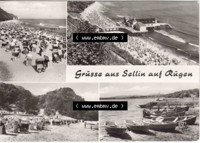 Ansichtskarte bzw. Postkarte in s/w - schwarzweiß aus DDR-Zeiten, Bezirk Rostock, Insel Rügen, Ostseebad Sellin der DDR Sammlung