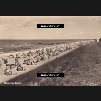 Ansichtskarte DDR Bezirk Rostock, Kreis Ribnitz-Damgarten Ostseebad Prerow Bildpostkarte in s/w - schwarzweiß Strand vom Ostseebad Prerow Links. Ansichtskarte bzw. Postkarte... Sammlung