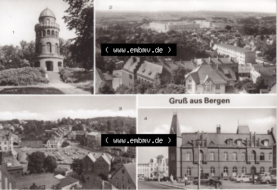 Ansichtskarte bzw. Postkarte aus DDR-Zeiten, Bezirk Rostock, Insel Rügen, Stadt Bergen der DDR Sammlung