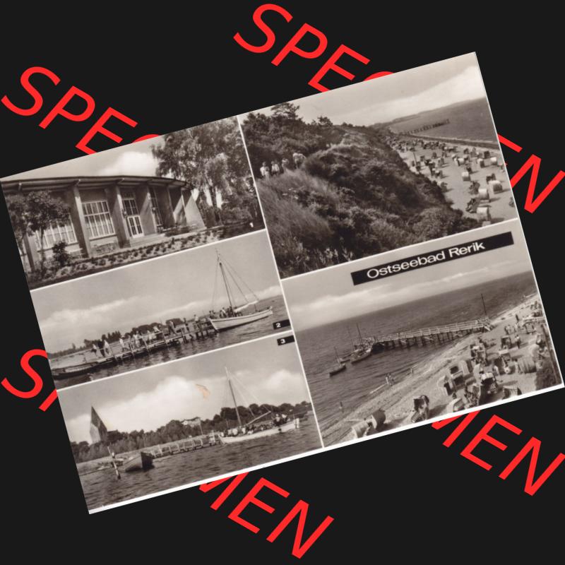 Ansichtskarte DDR Bezirk Rostock, Kreis Bad Doberan, Ostseebad, Stadt Rerik in s/w / schwarzweiß Lesecafé, Am Salzhaff, Heldge Verlag KG, Köthen.... Sammlung
