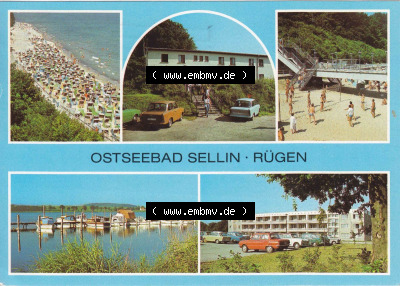Ansichtskarte bzw. Postkarte in Farbe aus DDR-Zeiten, Bezirk Rostock, Insel Rügen, Ostseebad Sellin der DDR Sammlung