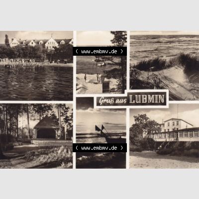 Ansichtskarte DDR Bezirk Rostock, Kreis Greifswald, Ostseebad Lubmin in s/w - schwarzweiß 196x, Gruß aus Lubmin, gelaufen 05.07.196x. Ansichtskarte... Sammlung