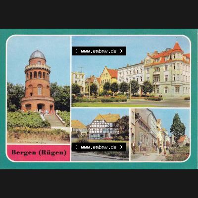 Ansichtskarte DDR Bezirk Rostock, Kreis Rügen, Insel Rügen allgemein, in Farbe - Color DDR, Bergen (Rügen). Ansichtskarte bzw. Postkarte in... Sammlung