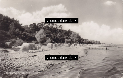 Ansichtskarte bzw. Postkarte in s/w aus DDR-Zeiten, Bezirk Rostock, Kreis Greifswald, Ostseebad Lubmin der DDR Sammlung