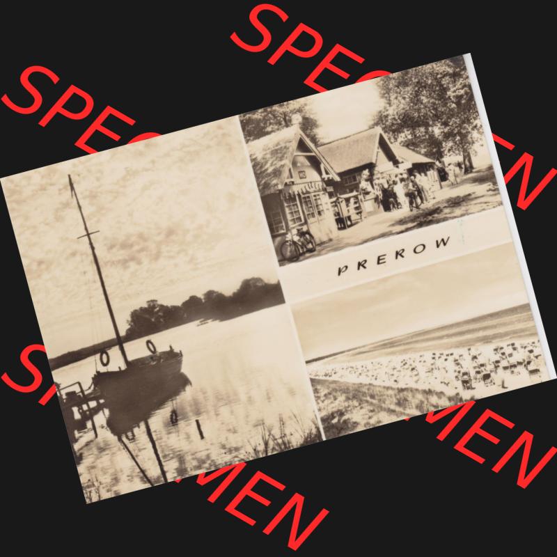 Ansichtskarte DDR Bezirk Rostock, Kreis Ribnitz-Damgarten Ostseebad Prerow Bildpostkarte in s/w - schwarzweiß 3er Mehrbildkarte Prerow, Segelschiff, Strand. Ansichtskarte... Sammlung
