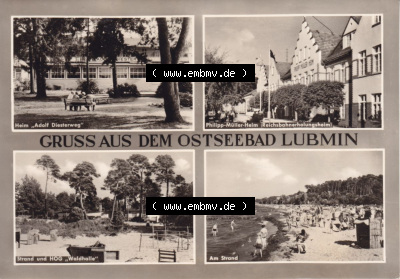 Ansichtskarte bzw. Postkarte in s/w aus DDR-Zeiten, Bezirk Rostock, Kreis Greifswald, Ostseebad Lubmin der DDR Sammlung