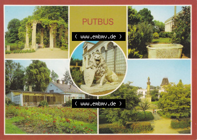 Ansichtskarte bzw. Postkarte in Farbe aus DDR-Zeiten, Bezirk Rostock, Kreis Rügen Stadt Putbus der DDR Sammlung