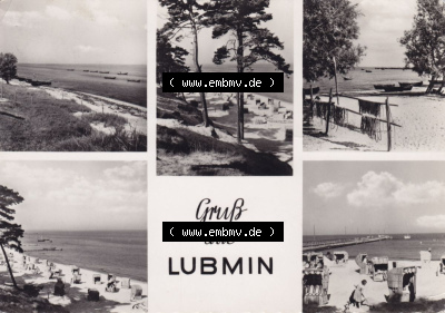 Ansichtskarte bzw. Postkarte in s/w aus DDR-Zeiten, Bezirk Rostock, Kreis Greifswald, Ostseebad Lubmin der DDR Sammlung