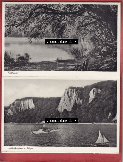 Ansichtskarten DDR Ostseebad Lohme, Ansichtskartenmappe mit unbekannten Alter, Verlag Julius Simonsen, Oldenburg i. Holstein Hertasee... Sammlung