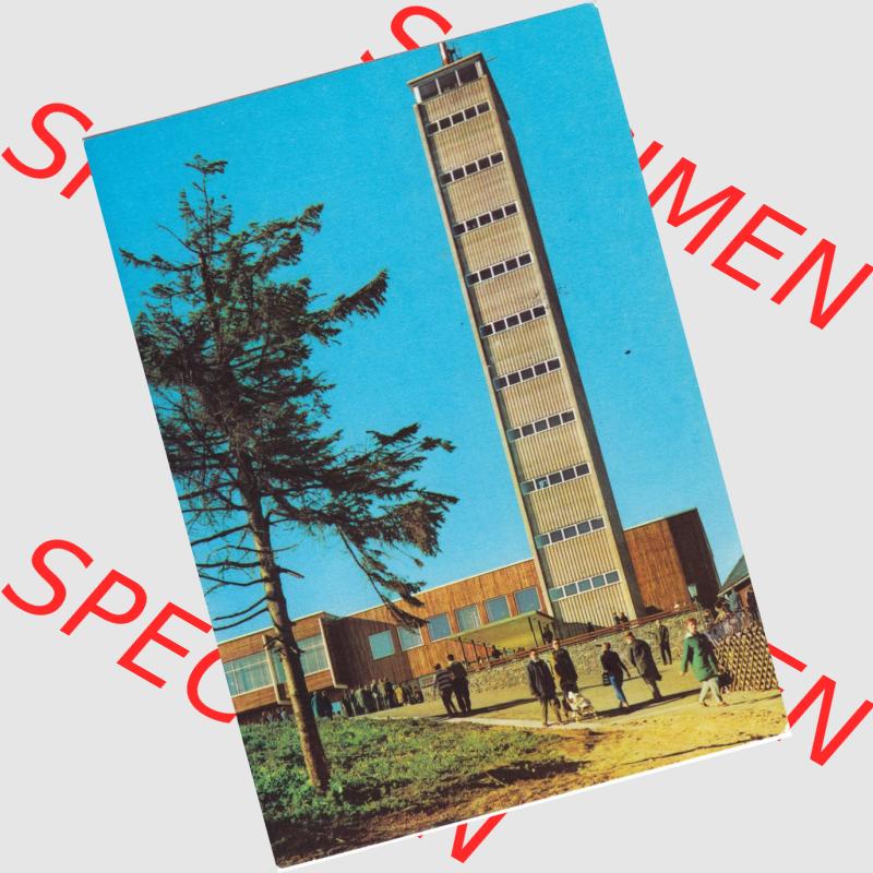 AK DDR, Bezirk Karl-Marx-Stadt, Kreis Annaberg, Stadt Oberwiesenthal in Farbe Fichtelberghaus mit Aussichtsturm. Ansichtskarte bzw. Postkarte aus DDR-Zeiten Bezirk Karl-Marx-Stadt... Sammlung