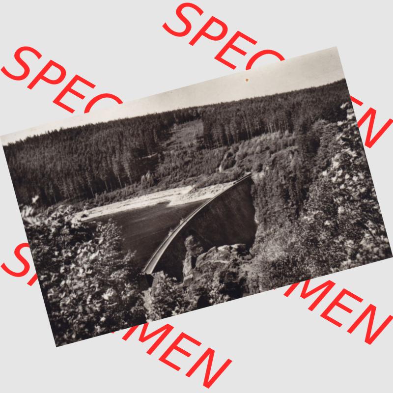 Echt Foto-Mappe der DDR, Bezirk Karl-Marx-Stadt, Kreis Aue, Sosa / Erzgebirge A 3-70 IV-14-45 B 0383, SOSA (Erzgebirge), Talsperre des Friedens. Fotos... Sammlung
