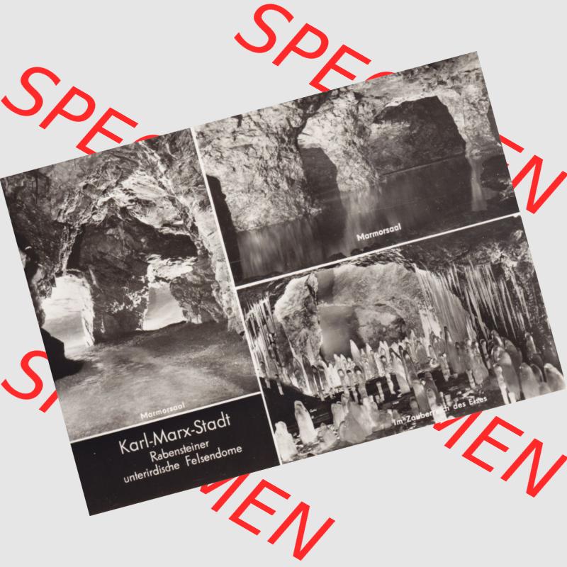 AK DDR, Bezirk Karl-Marx-Stadt, Kreis Chemnitz, Stadt Chemnitz-Rabenstein, Schaubergwerk Felsendome Rabenstein, Ansichtskarten-Serie / Mappe / Leporello 1979,... Sammlung