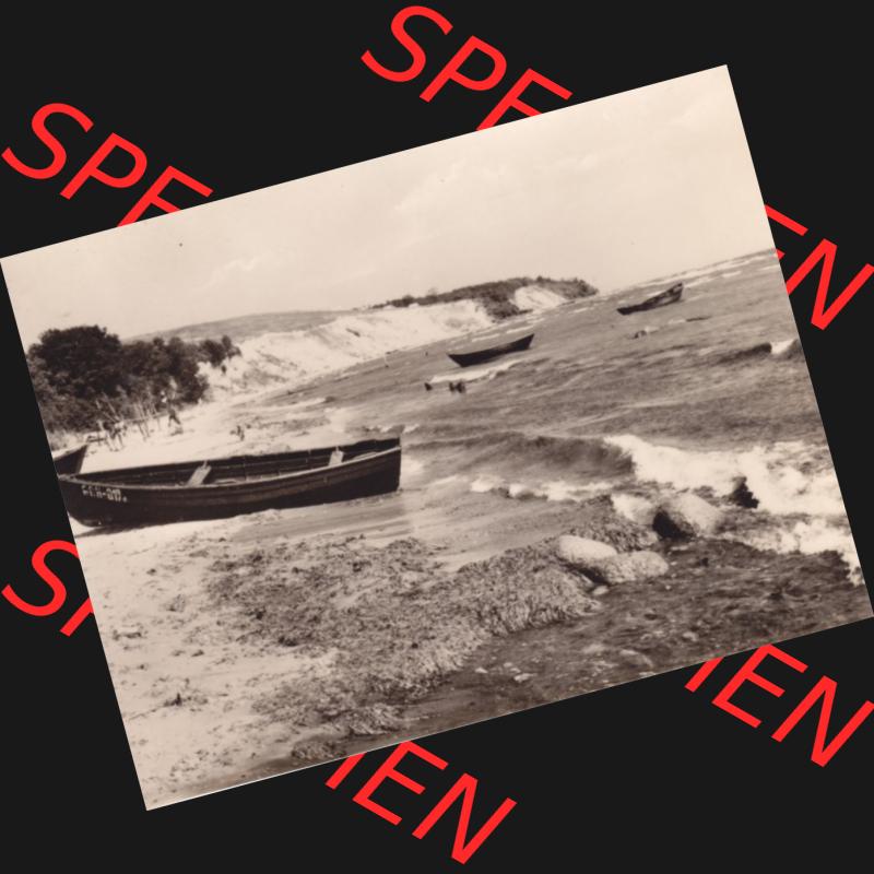 Fotos der DDR Bezirk Rostock, Kreis Rügen, Ostseebad Göhren 1970, Foto Mappe Göhren auf Rügen mit 10 Fotos / Ansichten Südstrand mit Fischerbooten.... Sammlung