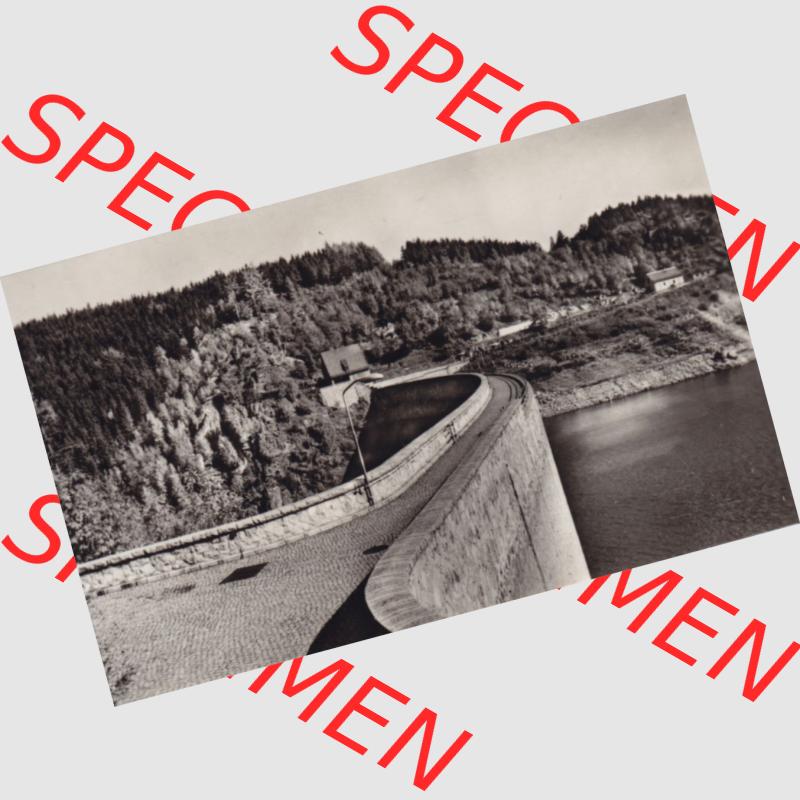 Echt Foto-Mappe der DDR, Bezirk Karl-Marx-Stadt, Kreis Aue, Sosa / Erzgebirge A 3-70 IV-14-45 H 094, SOSA (Erzgebirge), Talsperre des FRiedens. Fotos... Sammlung